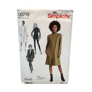 Simplicity D0719 Misses' Coat‎ Jacket Sewing Pattern Size 6-14